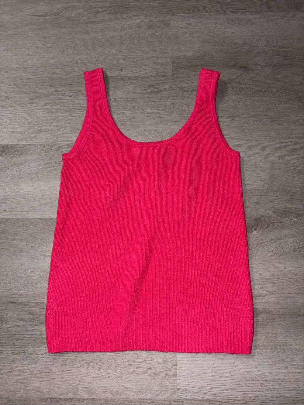 a new day Ribbed Scoop Neck Sweater Tank - Bright Pink